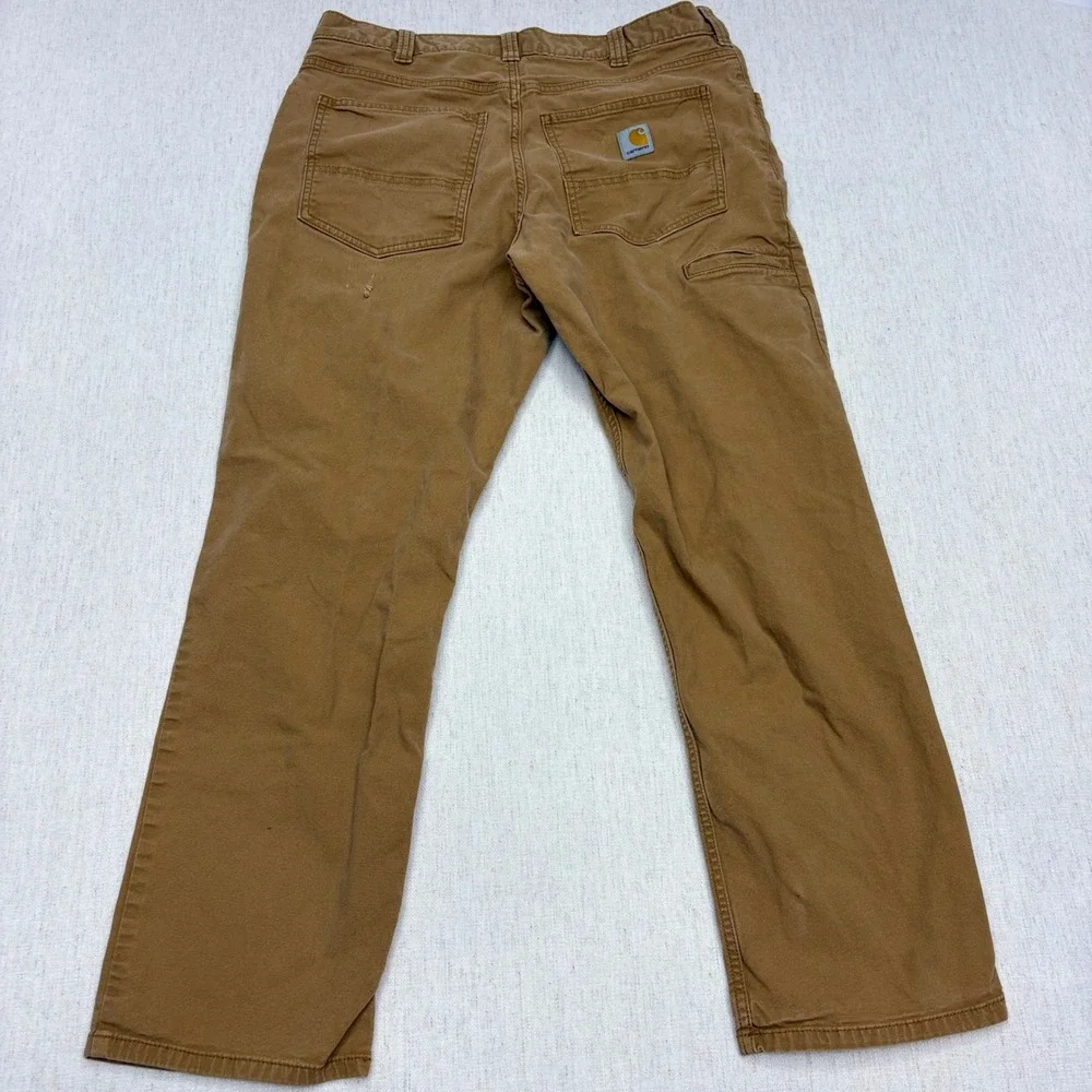Carhartt Mens BN2517-M Rugged Flex Relaxed Fit Canvas Work Pants Brown 34x30